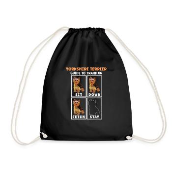 Yorkshire Terrier Yorkie Hund Geschenk - Turnbeutel - Schwarz - Vorne
