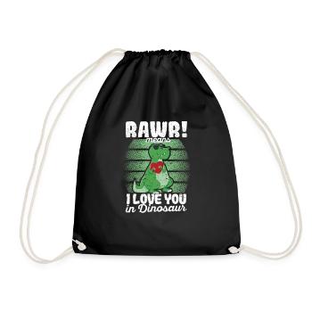 Valentinstag Trex Lover Rawr bedeutet Ich liebe - Turnbeutel - Schwarz - Vorne
