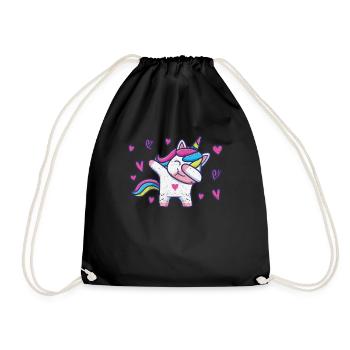 Drôle de débauche Licorne Amants Cœur Valentine - Sac de sport léger - noir - Devant
