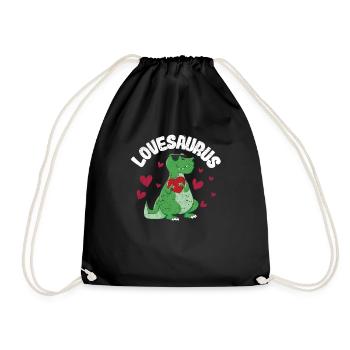 Valentinstag Dinosaurier Trex Valentinstag Liebe - Turnbeutel - Schwarz - Vorne