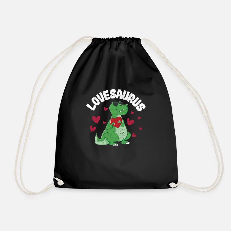Valentinstag Dinosaurier Trex Valentinstag Liebe - Turnbeutel - Schwarz
