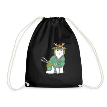 Neko Samurai Drôle - Sac de sport léger - noir - Devant