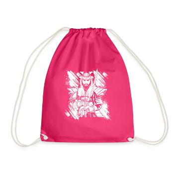 Japanese Samurai Warrior - Drawstring Bag - fuchsia - Front
