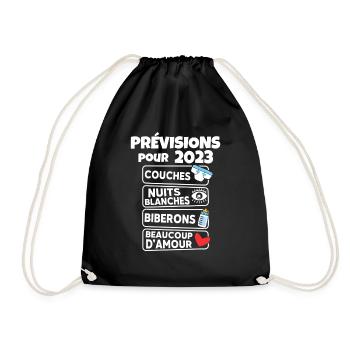 Prévisions pour 2023 Humour Futur Papa pour 2023 - Sac de sport léger - noir - Devant