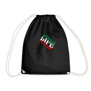 Cute Iranian Women - Women Life Freedom - Drawstring Bag - black - Front