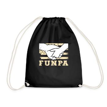 Funpa Us Flag Papa Opa Vatertag - Turnbeutel - Schwarz - Vorne