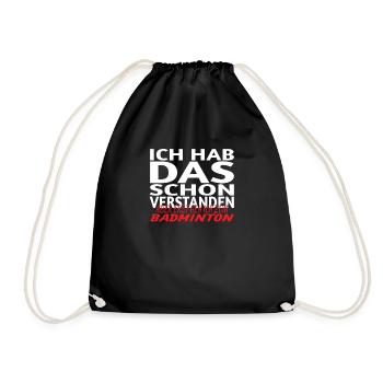 Badminton Geschenkidee Sport Design - Turnbeutel - Schwarz - Vorne