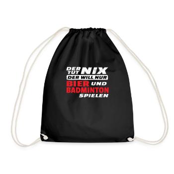 Badminton Geschenkidee Sport Design - Turnbeutel - Schwarz - Vorne