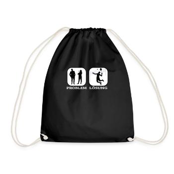 Badminton Geschenkidee Sport Design - Turnbeutel - Schwarz - Vorne