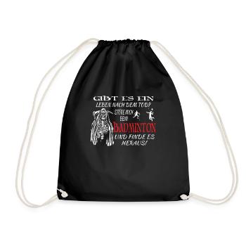 Badminton Geschenkidee Sport Design - Turnbeutel - Schwarz - Vorne