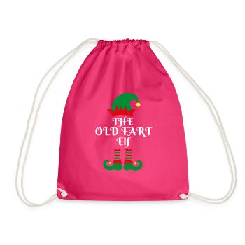 THE OLD FART ELF Santa's little helper Christmas - Drawstring Bag - fuchsia - Front