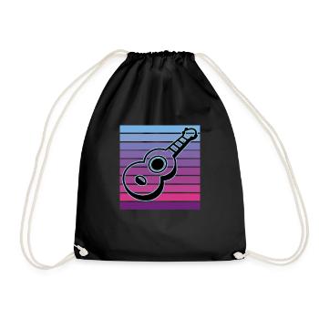 Ukuleles Vitage - Drawstring Bag - black - Front