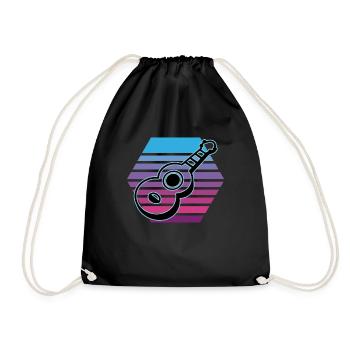 Ukuleles Vitage - Drawstring Bag - black - Front