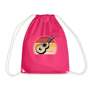 Ukuleles Vitage - Drawstring Bag - fuchsia - Front