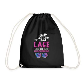 The location is drunken Mallorca Party - Drawstring Bag - black - Front