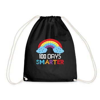 Rainbow Pop 100. Tag Klügere Schultage - Turnbeutel - Schwarz - Vorne