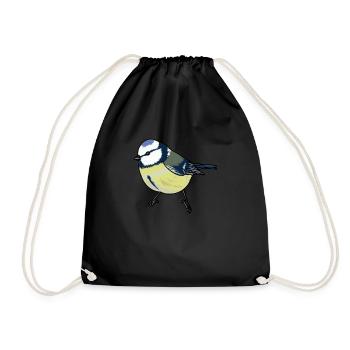 Blue Tit Bird Of The Year Blue Tit - Drawstring Bag - black - Front