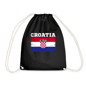 Vintage Kroatien - Turnbeutel - Schwarz - Vorne
