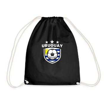 Uruguay National Soccer Team Country Flag Football - Drawstring Bag - black - Front