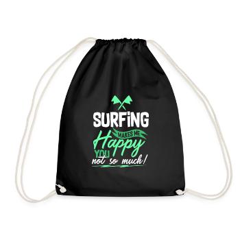 Surfen Surfer Spruch - Turnbeutel - Schwarz - Vorne