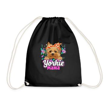 Yorkshire Terrier Yorkie Dog Gift - Drawstring Bag - black - Front