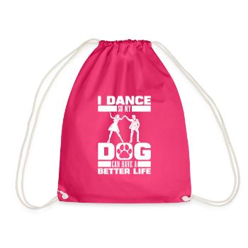 Dance teacher dog - Drawstring Bag - fuchsia - Front