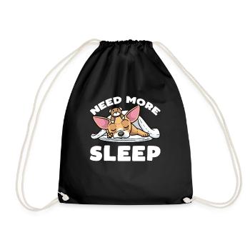 Chiweenie Hund Mit Kuscheltier Schlafen Schlummern - Turnbeutel - Schwarz - Vorne