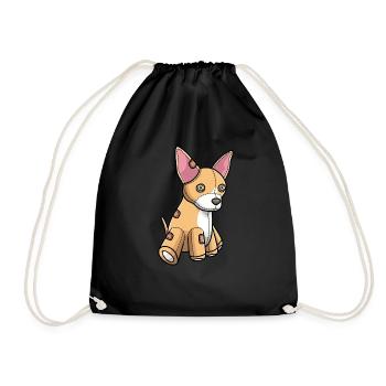 Chiweenie Hund Kuscheltier - Turnbeutel - Schwarz - Vorne