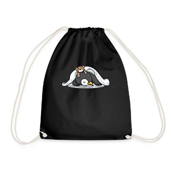 Drôle de pingouin endormi avec sommeil - Sac de sport léger - noir - Devant