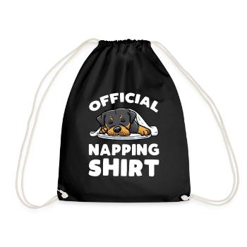 Rottweiler Chien endormi - Sac de sport léger - noir - Devant