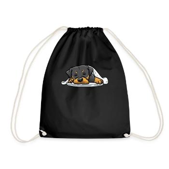 Rottweiler Chien endormi - Sac de sport léger - noir - Devant