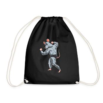 Rat Fitness Gym Motivation - Drawstring Bag - black - Front