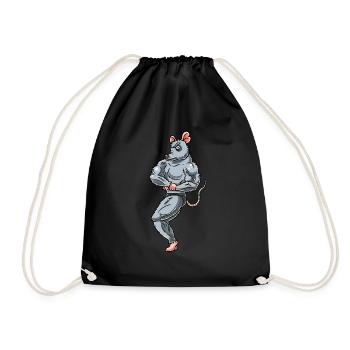 Rat Fitness Gym Motivation - Drawstring Bag - black - Front
