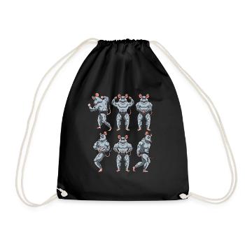 Rat Fitness Gym Motivation - Drawstring Bag - black - Front
