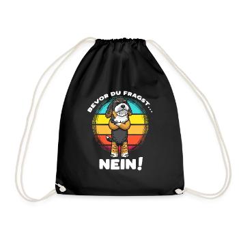 Bernedoodle Hund Stur Nein - Turnbeutel - Schwarz - Vorne