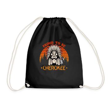 Stolz darauf, Cherokee-Indianer zu sein - Turnbeutel - Schwarz - Vorne