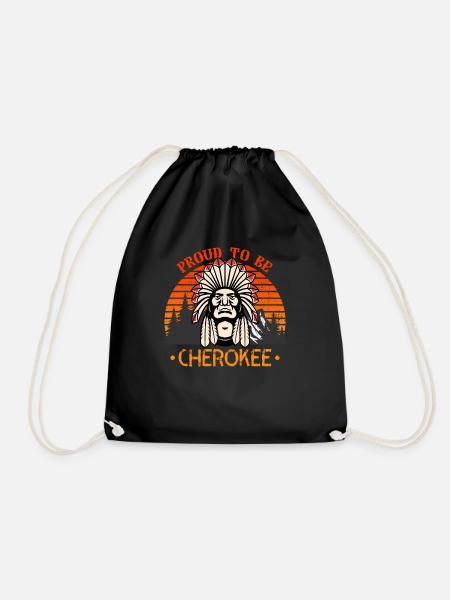 Stolz darauf, Cherokee-Indianer zu sein - Turnbeutel - Schwarz