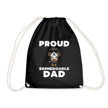 Bernedoodle Dog - Drawstring Bag - black - Front