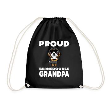 Bernedoodle Dog - Drawstring Bag - black - Front
