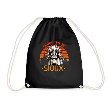 Proud To Be Sioux Native American - Drawstring Bag - black - Front