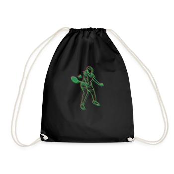 Badminton Geschenkidee Sport Design - Turnbeutel - Schwarz - Vorne
