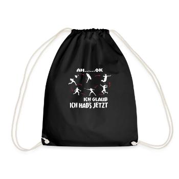 Badminton Geschenkidee Sport Design - Turnbeutel - Schwarz - Vorne