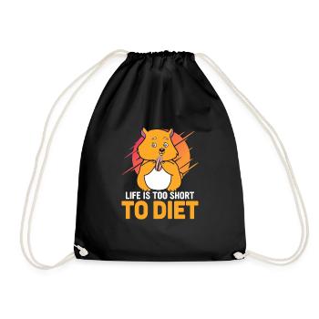 Life Is Too Short to diet - Sac de sport léger - noir - Devant