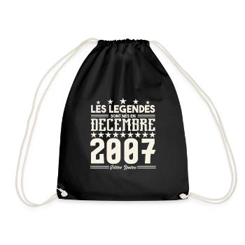 Les Légendes Sont Nés En Décembre 2007, Cadeau. - Sac de sport léger - noir - Devant