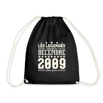 Les Légendes Sont Nés En Décembre 2009, Cadeau. - Sac de sport léger - noir - Devant