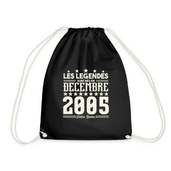 Les Légendes Sont Nés En Décembre 2005, Cadeau. - Sac de sport léger - noir - Devant