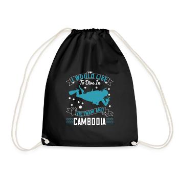 I would like to dive in Vietnam and Cambodia - Drawstring Bag - black - Front
