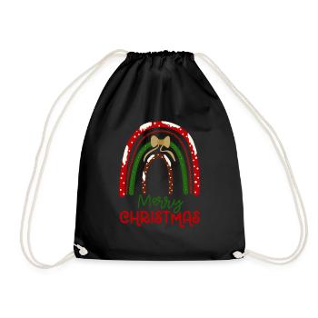 Weihnachten Regenbogen Frohe Weihnachten - Turnbeutel - Schwarz - Vorne