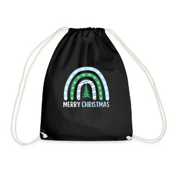 Weihnachten Regenbogen Frohe Weihnachten - Turnbeutel - Schwarz - Vorne