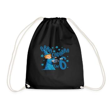 6 Years Old Gift 6yr 6th Magician Birthday Boy - Drawstring Bag - black - Front